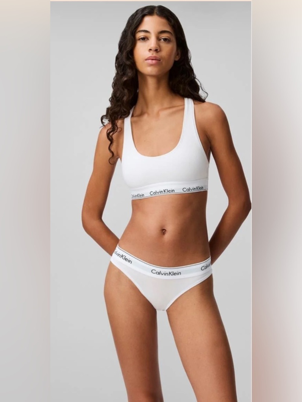 NIB- small Calvin Klein Bralett and brief
White & Black Logo
Cheeky bottom